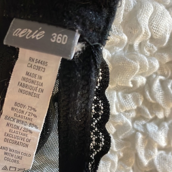 Aerie Black with Mini Lace Trim Bra - Picture 9 of 11